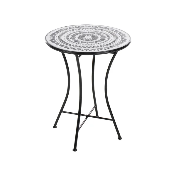 Outdoor Bistrotisch COMISO 60 cm 60 cm Metall Schwarz / Weiß