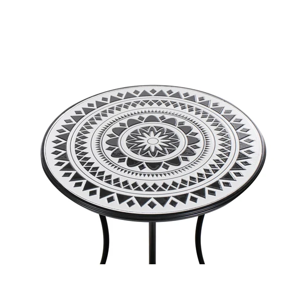 Outdoor Bistrotisch COMISO 60 cm 60 cm Metall Schwarz / Weiß