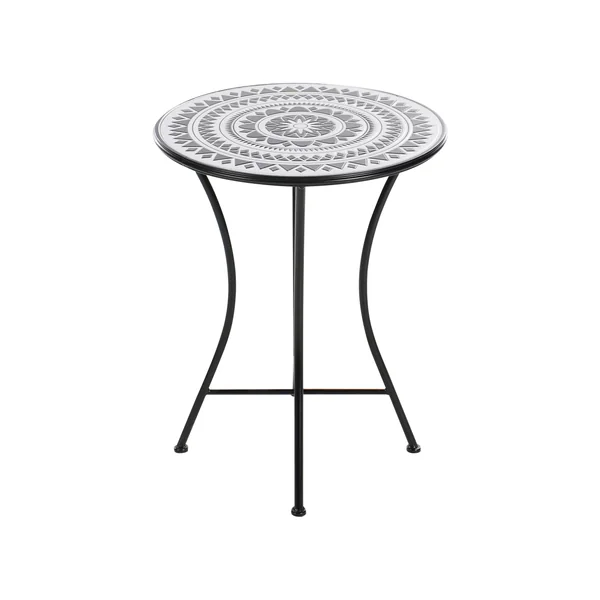 Outdoor Bistrotisch COMISO 60 cm 60 cm Metall Schwarz / Weiß