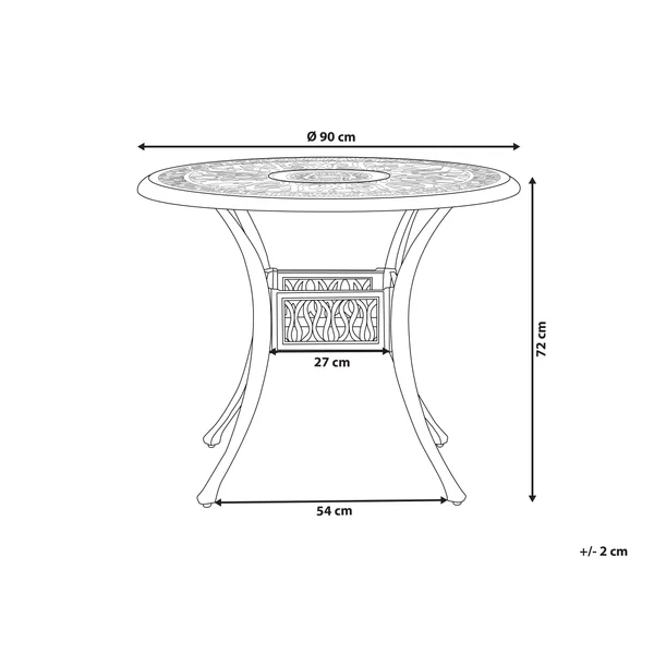 Outdoor Dining Table for 4 ANCONA 90 cm 90 cm Metal Dark Brown