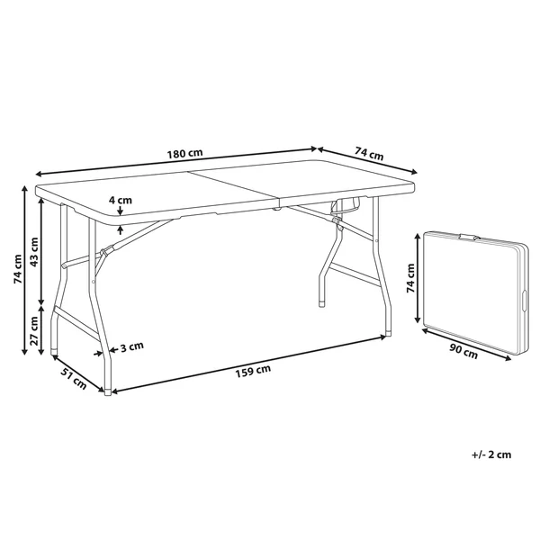 Outdoor Dining Table for 6 CUGNOLI 180 cm 74 cm White