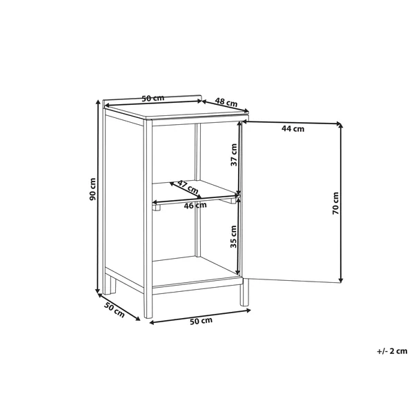Outdoor Kitchen Cabinet VENOSA Acacia Wood 50 cm 50 cm Brown