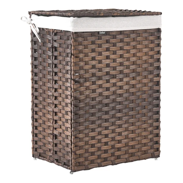 Panier à linge Avec couvercle MUCUBAJI Tissu Marron foncé 83 L
