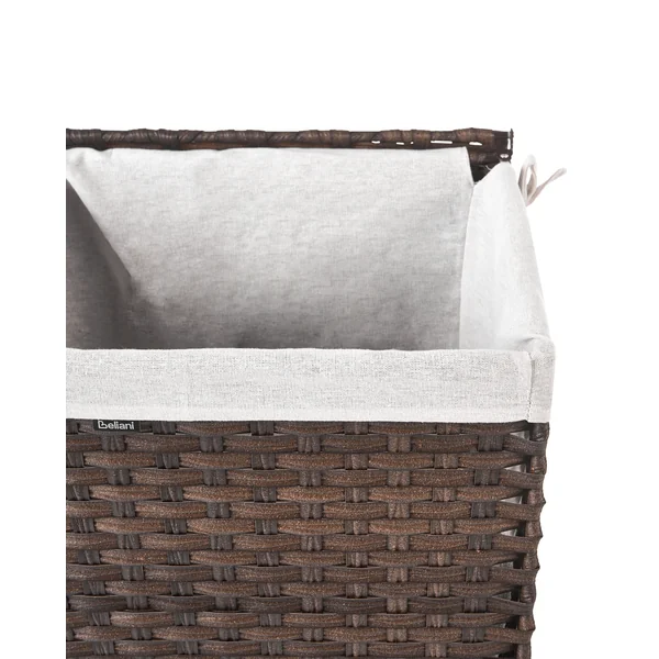 Panier à linge Avec couvercle MUCUBAJI Tissu Marron foncé 83 L