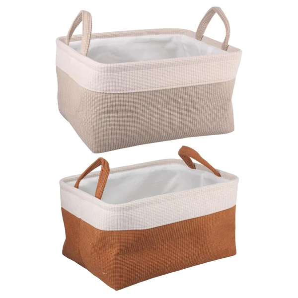 PANIERE DECORATIVE VELOURS COTELE TAILLE L 36X26X20CM