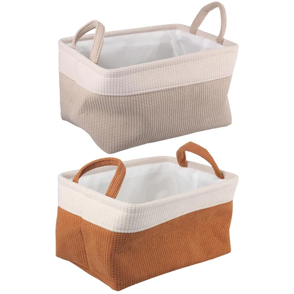 PANIERE DECORATIVE VELOURS COTELE TAILLE M 33X23X18CM