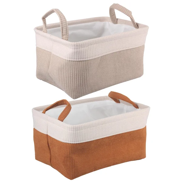 PANIERE DECORATIVE VELOURS COTELE TAILLE S 30X20X16CM