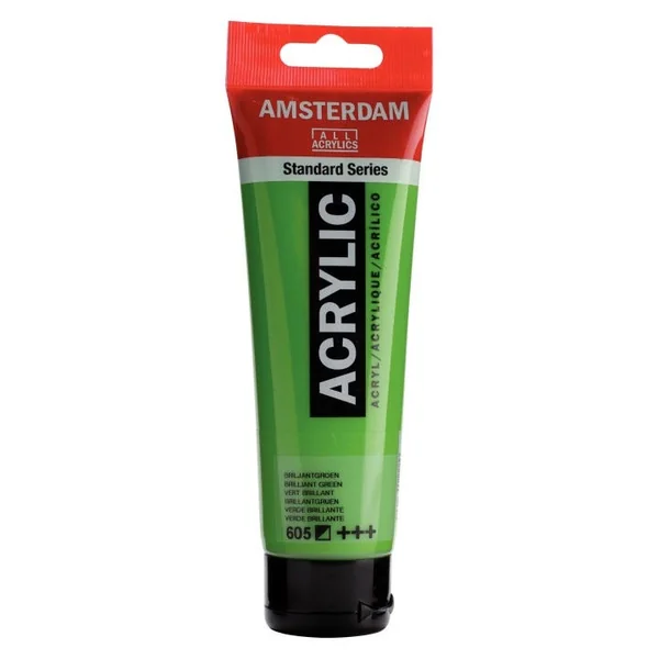 Peinture Acrylique Tube 120 ml Vert Brillant 605