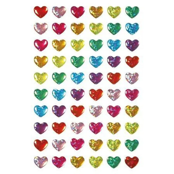 Planches de stickers cœurs multicolores