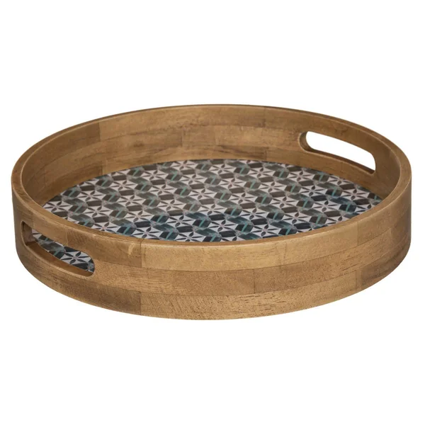 PLATEAU BOIS ALICANTE MULTICOLORE D.24.5X4CM