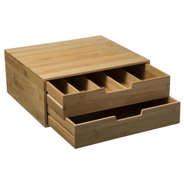 PORTE CAPSULES 2 TIROIRS BAMBOU