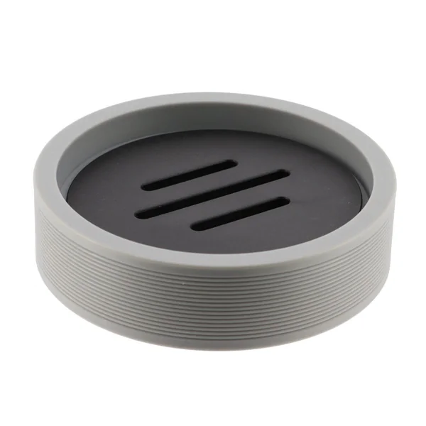 PORTE SAVON BICOLORE GRIS NOIR
