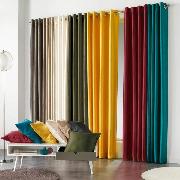 RIDEAU A OEILLETS 140X240CM SHANTUNG UNI SHANA KAKI