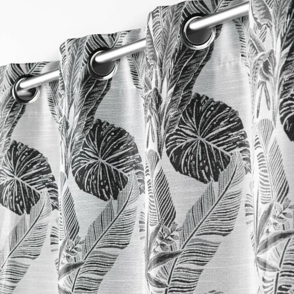 RIDEAU A OEILLETS 140X260CM JACQUARD FAGGY NOIR