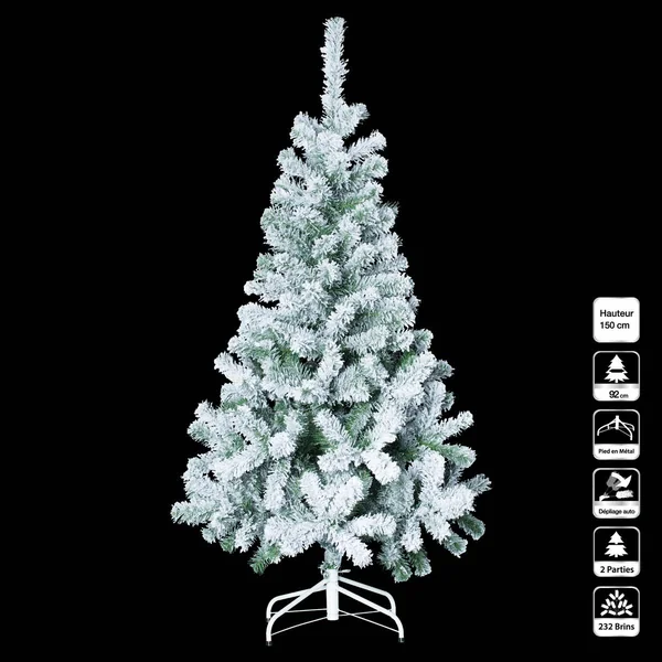 SAPIN FLOQUE H.150CM