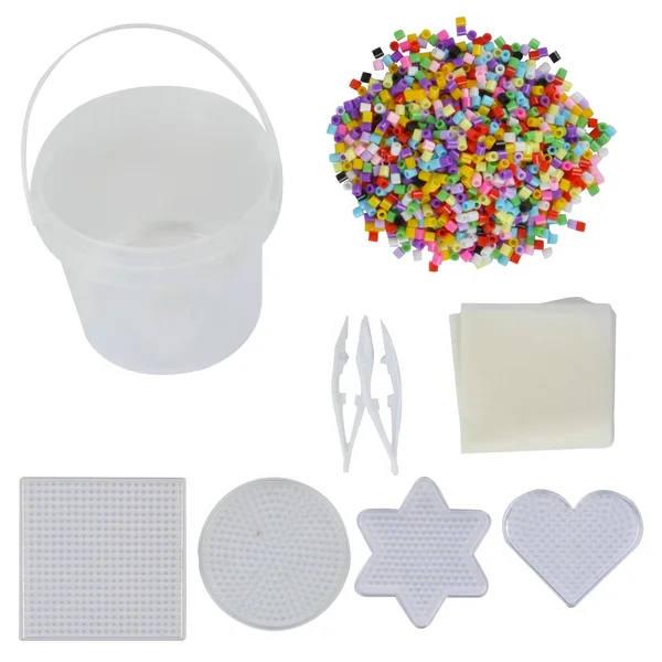SEAU 5000 PERLES A REPASSER AVEC ACCESSOIRES COLORIS GIRLY