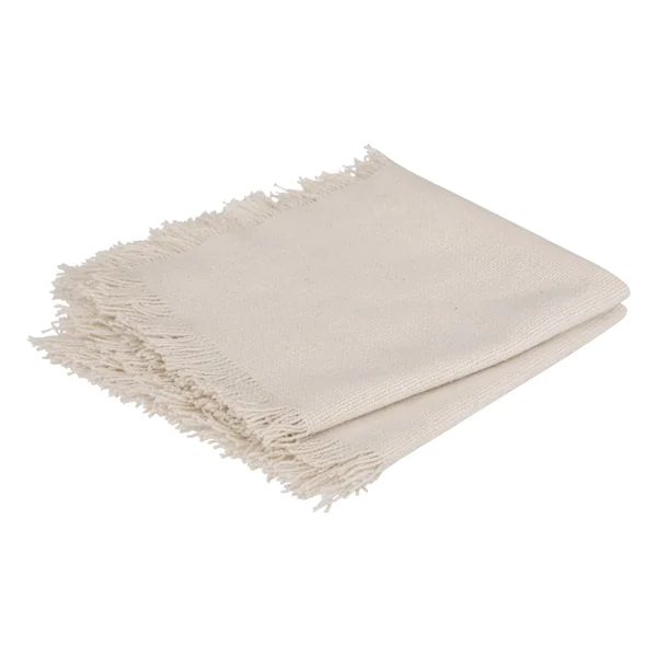 SERVIETTE COTON FRANGE MAHA BLANC 40X40CM X2 PIECES