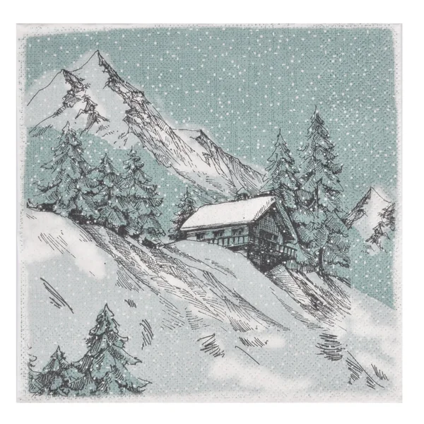 SET 20 SERVIETTES 3 PLIS 33X33CM COTTAGE DE MONTAGNE