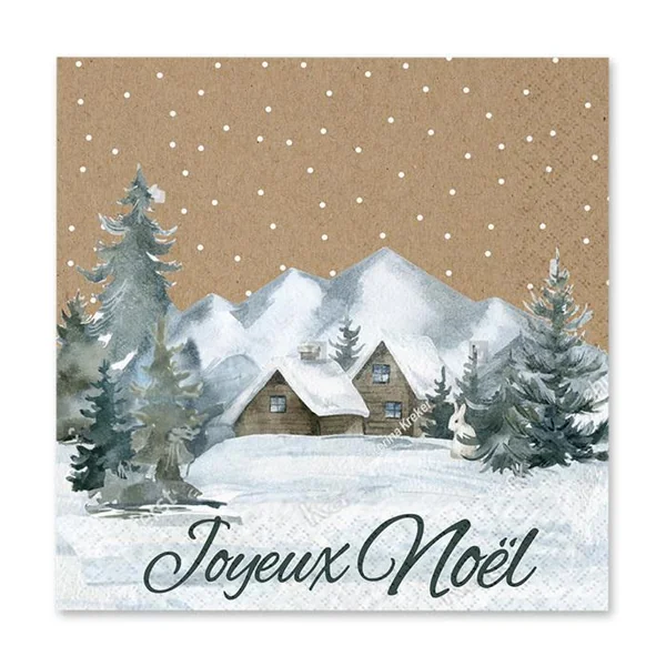 SET 20 SERVIETTES PAPIER 3 PLIS 33X33CM COTTAGE