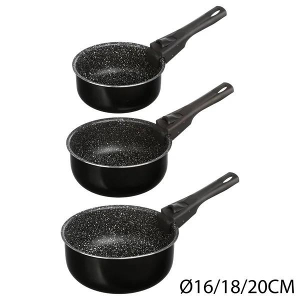 SET 3 CASSEROLES PIERRE AVEC POIGNEES 16 A 20CM