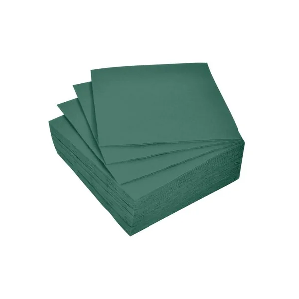 SET 40 SERVIETTES COCKTAIL MICROGA 2 PLIS 25X25CM VERT SAPIN