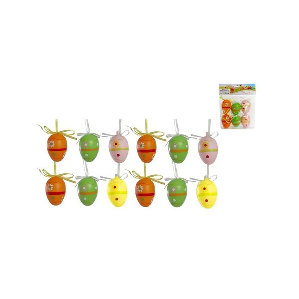 SET 6 OEUFS DECO COLORE FLEURS