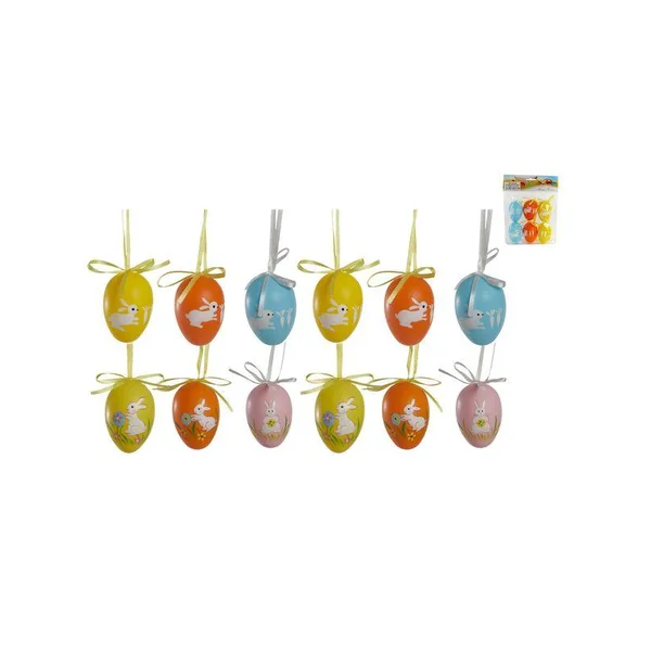 SET 6 OEUFS DECO COLORE LAPIN
