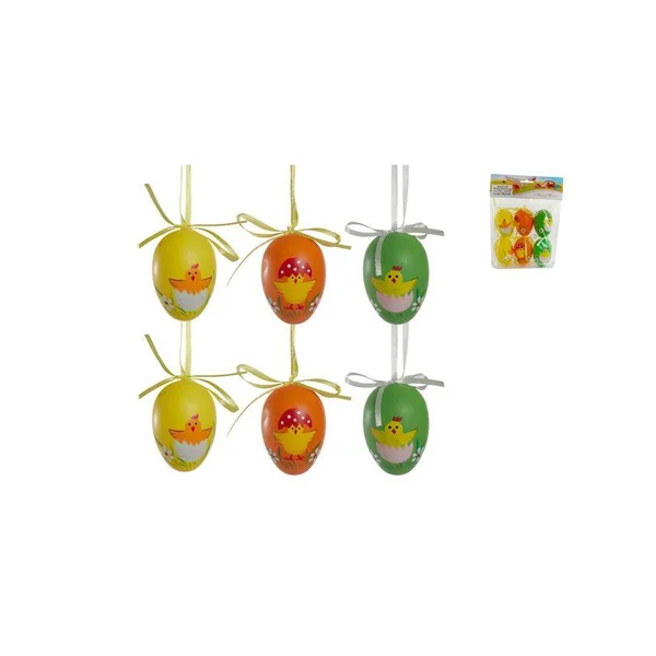 SET 6 OEUFS DECO COLORE POUSSIN