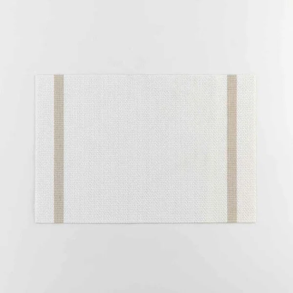 SET DE TABLE 30X45CM PVC ET FILS METALLISES GOLDIRA BLANC OR