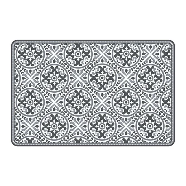 Set de table rectangulaire polypropylène carreaux de ciment noir 28x43cm