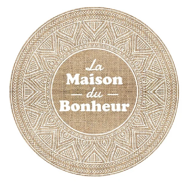 Set de table rond jute maison du bonheur D 38cm