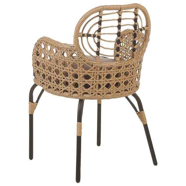 Set mit 6 Stühlen und Sitzkissen PRATELLO Polyrattan Naturfarben