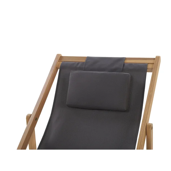 Set of 2 Folding Deck Chairs AVELLINO with Replacement Fabrics Acacia Wood Dark Brown