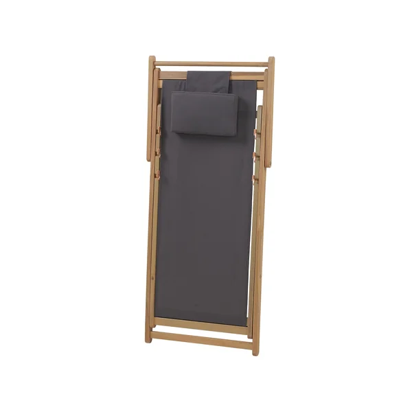 Set of 2 Folding Deck Chairs AVELLINO with Replacement Fabrics Acacia Wood Dark Brown