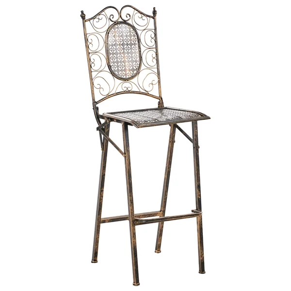 Set of 2 Garden Bar Chairs BORMIO Folding Metal Black