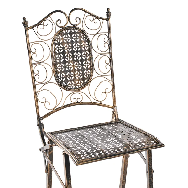 Set of 2 Garden Bar Chairs BORMIO Folding Metal Black