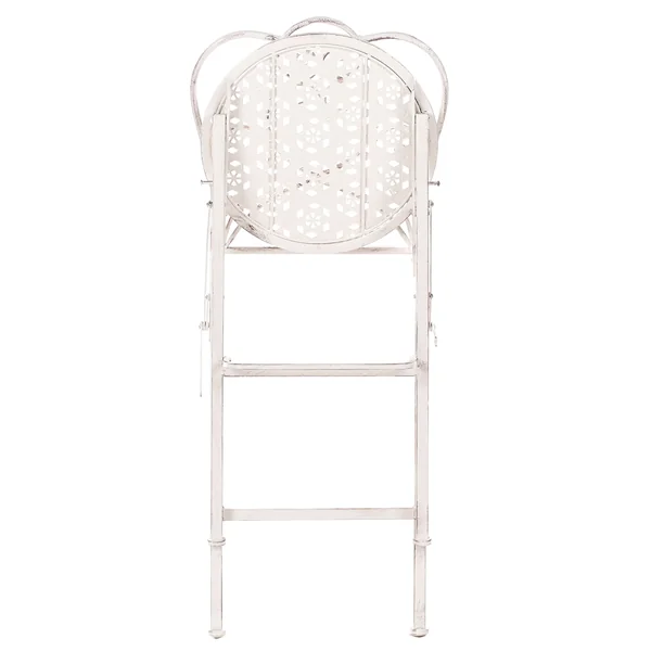 Set of 2 Garden Bar Chairs TRIESTE Folding Metal Light Beige