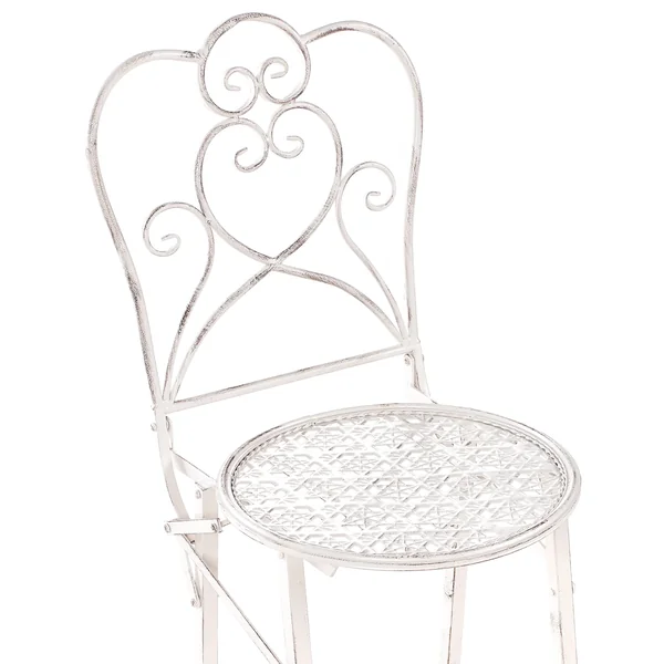 Set of 2 Garden Bar Chairs TRIESTE Folding Metal Light Beige
