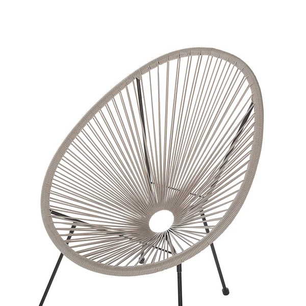 Set of 2 Garden Chairs ACAPULCO II PE Rattan Light Grey