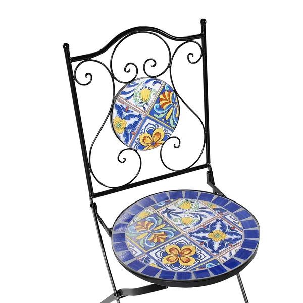 Set of 2 Garden Chairs CORIANO Folding Metal Black