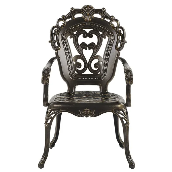 Set of 2 Garden Chairs with Cushions SAPRI Metal Dark Brown