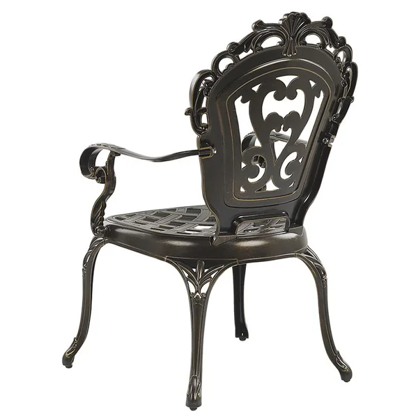 Set of 2 Garden Chairs with Cushions SAPRI Metal Dark Brown