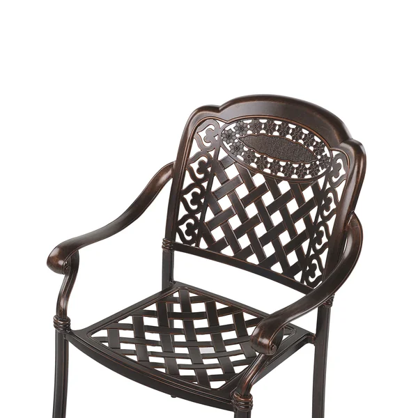 Set of 4 Garden Chairs with Cushions MANFRIA Metal Dark Brown