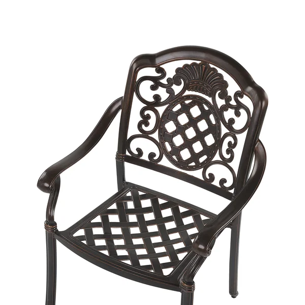 Set of 4 Garden Chairs with Cushions SALENTO Metal Dark Brown