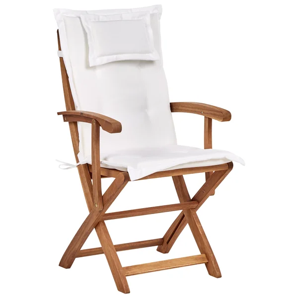 Set van 2 stoelen met zitkussen MAUI II Acaciahout Gebroken wit