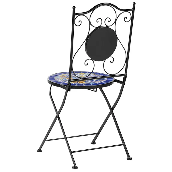 Set van 2 tuinstoelen CORIANO inklapbaar Metaal Zwart
