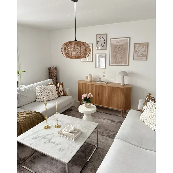 Side Table BIVIERE 39 cm 39 cm Terrazzo Effect White Terrazzo