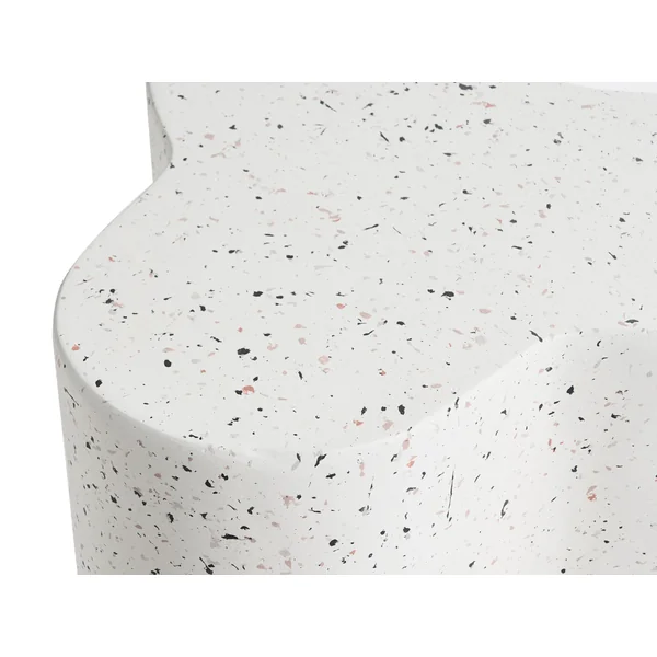 Side Table TELLARO 32 cm 37 cm Terrazzo Effect White Terrazzo
