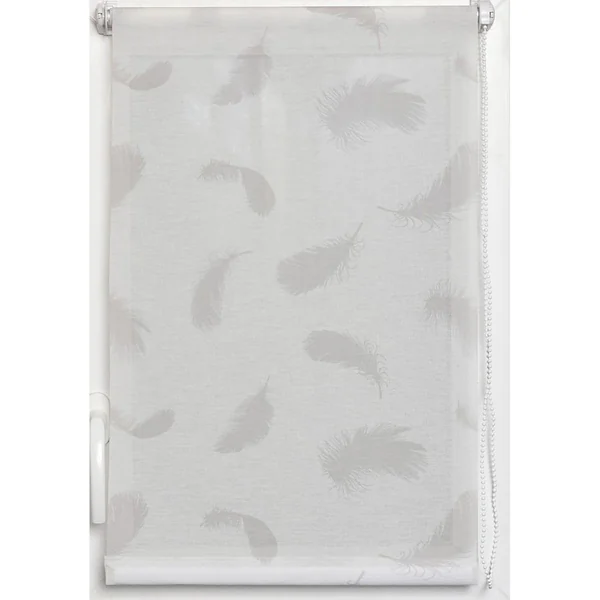 STORE ENROULEUR TAMISANT IMPRIME PLUMES 60X180CM BLANC