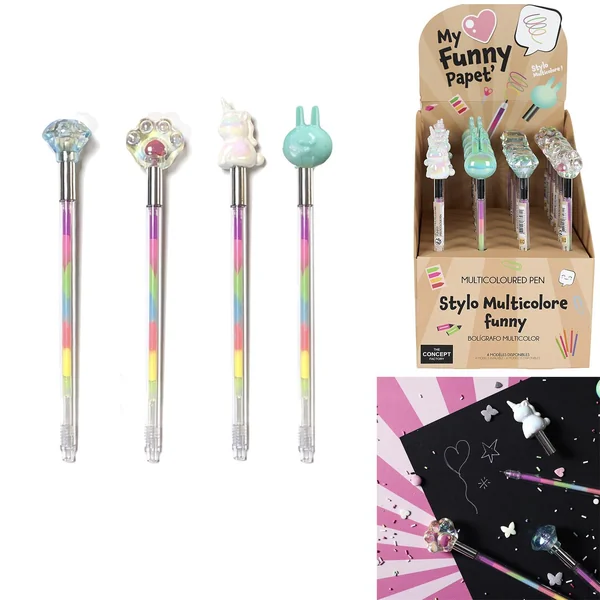 STYLO MULTICOLORE FUNNY KAWAII